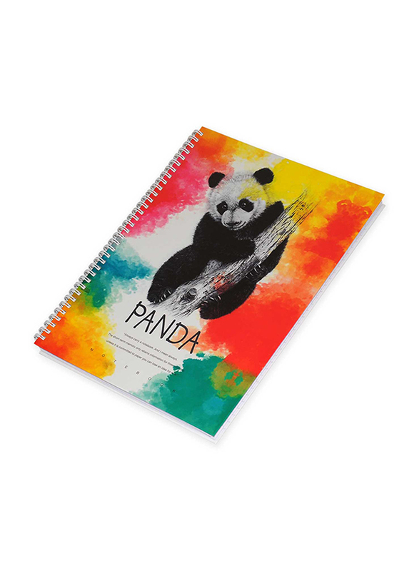 FIS Panda Design Spiral Hard Cover Notebook, 5 x 96 Sheets, A4 Size, FSNBSHCA496-PAN3, Multicolour