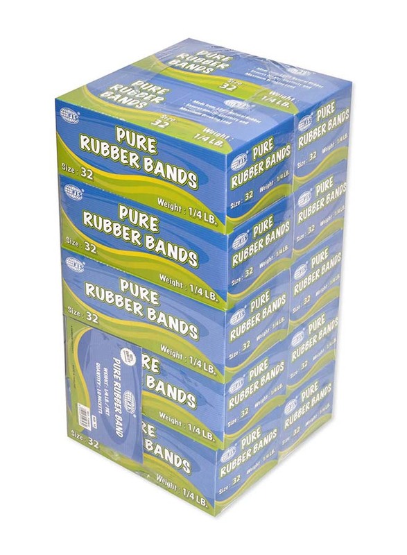 FIS 10 Boxes Pure Rubber Band, Yellow