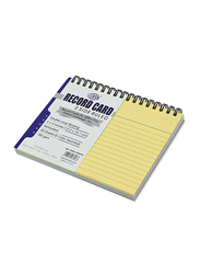 FIS Ruled Double Loop Spiral Binding Record Card, 6 x 4 Inch, 50 Sheets, 180 Gsm, FSIC64-180SPP50, Assorted