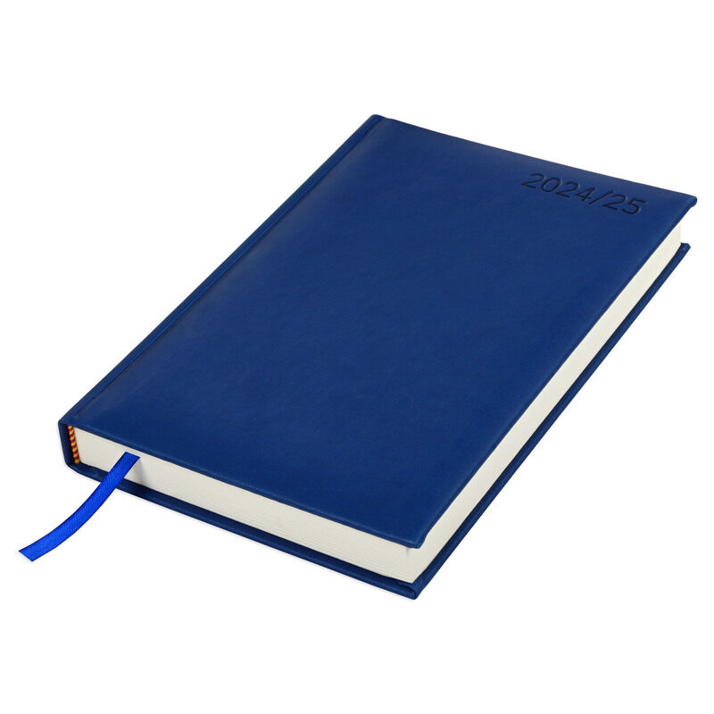 

FIS Academic Diary English 2024-2025 covered with PU A5 size, Day To a Page, Blue Color - FSDI15EPU2425BL.
