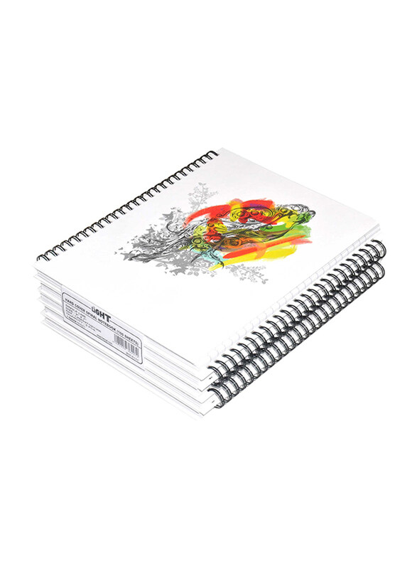 Light 5-Piece Spiral Hard Cover Notebook, 100 Sheets, LINBS971001306, Multicolour