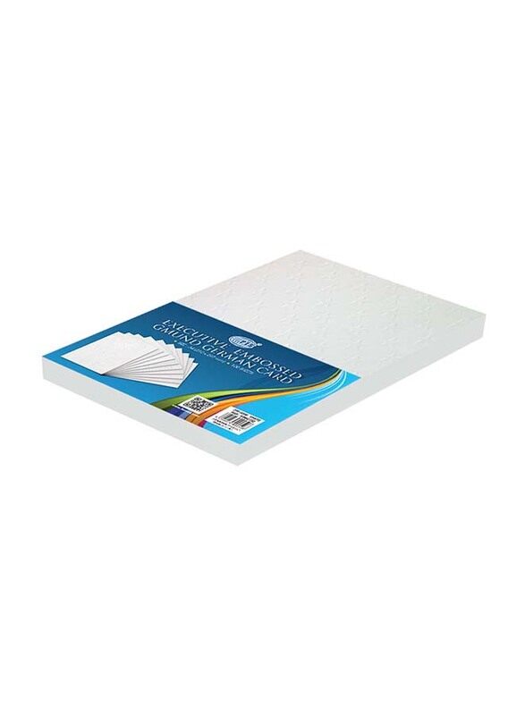 

FIS Executive Embossed Gmund Card, 100-Piece, 200 GSM, A4 Size, FSBD807, White