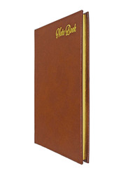 FIS Italian Ivory Paper Notebook with Golden Bonded Leather, 196 Pages, 70 GSM, A5 Size, FSNB1SA5GIVBL, Brown