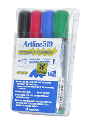 Artline 4-Piece Polyester Fibre Tip Whiteboard Markers, Multicolour