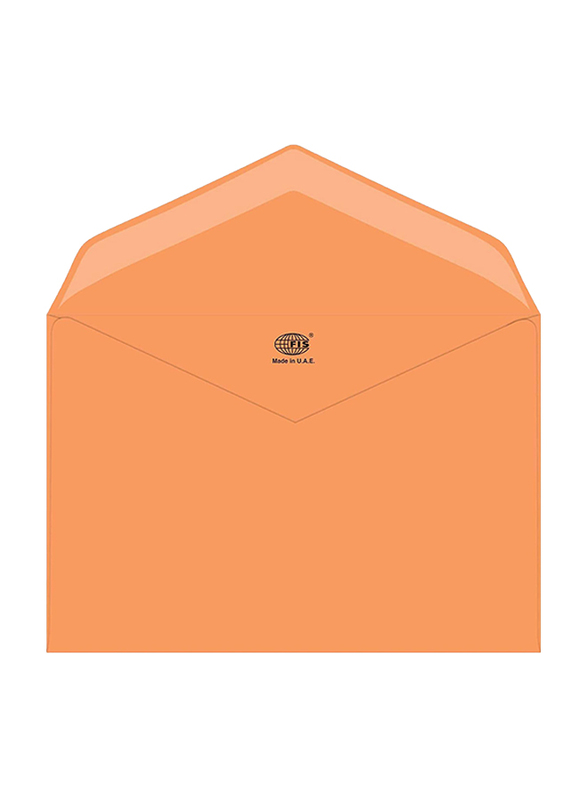 FIS Colour Glued Envelopes, 50-Piece, 80 GSM, 145 x 200mm, Neon Orange