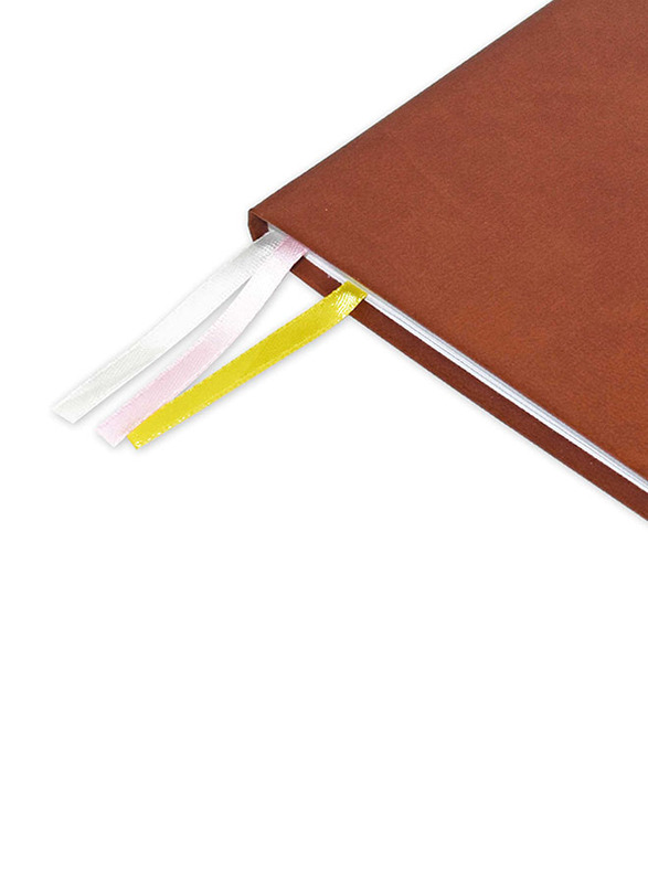 FIS White Paper Budget Planner with Elastic Pen Loop German Bonded Leather, 128 Pages, 100 GSM, A5 Size, FSORA5BPLANBL, Brown