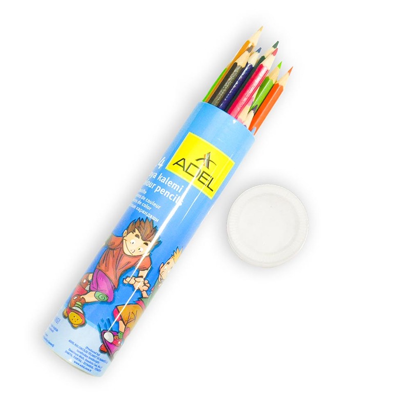 Adel Colour Pencil in Aluminium Tube Set, 24 Piece, ALCK-60003, Multicolour