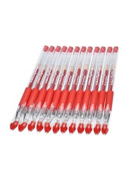 Artline 12-Piece Softline 1500 Gel Pen Set with Rubberised Soft Grip, ARBNEGB-1500RE, 0.5mm, Red