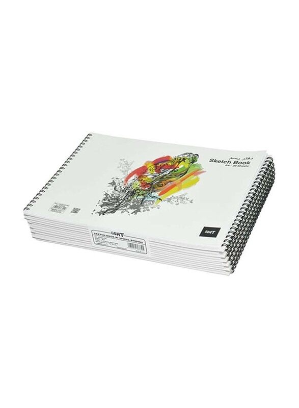 

Light 12-Piece Spiral Binding Sketch Book Set, 20 Sheets, A4 Size, LISKSA4201306, White