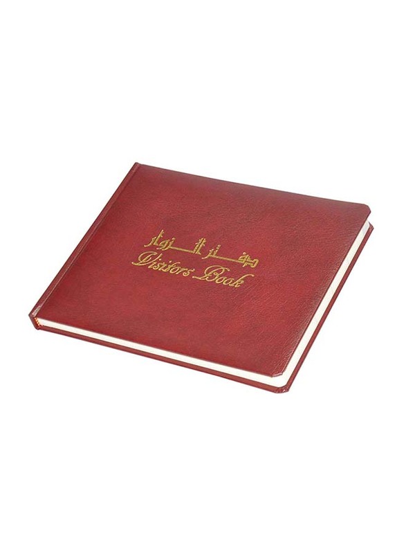 FIS Executive Arabic Bonded Leather Visitors Book, 25 x 20cm, FSCLEXVI12A, Maroon