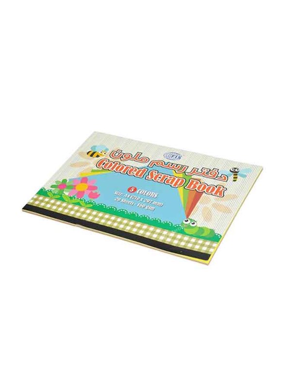FIS 12-Piece Colored Scrap Book Binding, 20 Sheets, 160 GSM, A4 Size, FSSKSCBA420, Multicolor