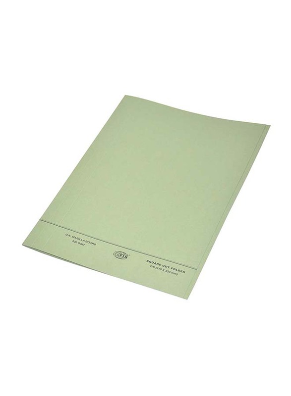 FIS 50-Piece O-Fastener Square Cut Folder Set, 320GSM, F/S Size, FSFF7GR, Green
