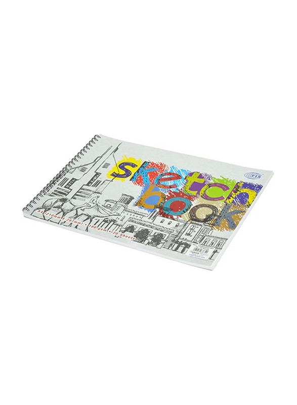 FIS 12-Piece Sketch Book Set, 20 Sheets, 180GSM, A4 Size, FSSKSA4201801, White