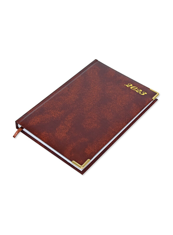 

FIS 2023 Saturday & Sunday Combined English Diary, 384 Sheets, 60 GSM, A5 Size, FSDI92E23BR, Brown