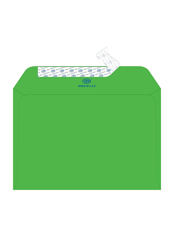 FIS Colour Peel & Seal Envelopes, 50-Piece, 80 GSM, C5 (162 x 229mm), Bright Green