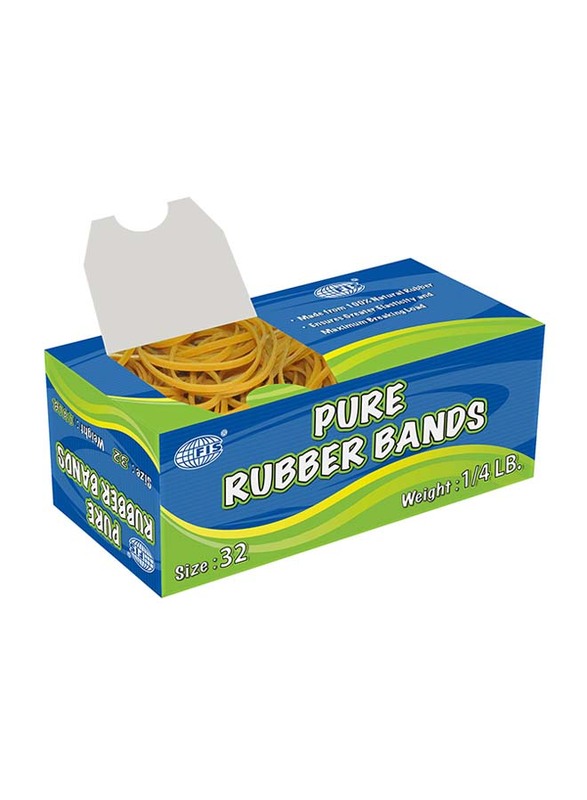 FIS Pure Rubber Bands, 32 Size, Yellow