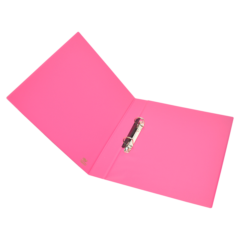 FIS 25mm PVC Ring Binders, 2 Ring, A4 Size, FSBD225GDRBPI, Pink/Gold
