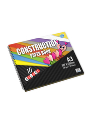 FIS Coloured Construction Paper Book with Spiral Binding, 20 Sheets, 160 GSM, A3 Size, FSCHSA320160, Multicolour