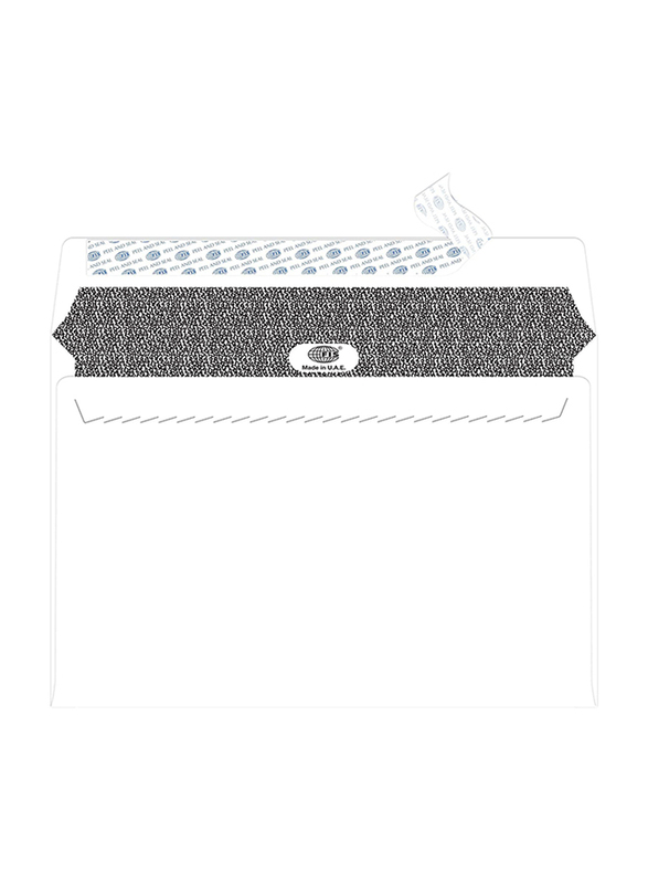FIS Peel & Seal Envelope with Inner Print, 100GSM, 162 x 229mm, 50 Pieces, FSWE1026PSRB50, Black/White