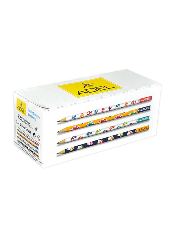 Adel 72-Piece Sea World Pencil Set, ALPE2061130664, White/Blue/Yellow