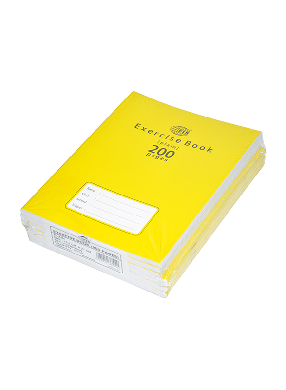 FIS Exercise Notebooks, Plain, 6 Pieces x 200 Pages, Yellow