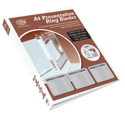 FIS 2D Ring Presentation Binder, A4 Size, 25mm Ring Size, 1.5 Inch Spine, FSBD225DPB, White