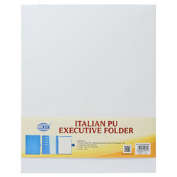 FIS Executive Folder, Italian PU Materials, Size (245x320mm), A4 Size Ivory Writing Pad, 2 Sides Sponge, Round Corner with Magnetic Lock, Blue Color-FSGT2535PURBL