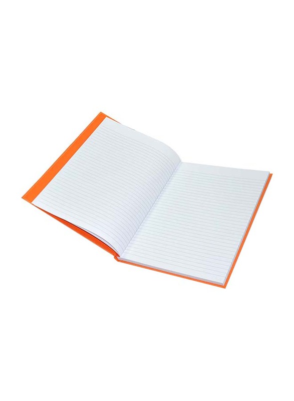 FIS Neon Hard Cover Single Line Notebook Set, 5 x 100 Sheets, A4 Size, FSNBA4N240, Saffron Orange