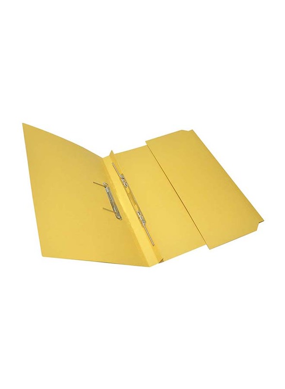FIS Transfer File with Fastener & Pocket, 320GSM, F/S Size, 40 Pieces, FSFF15YL, Yellow