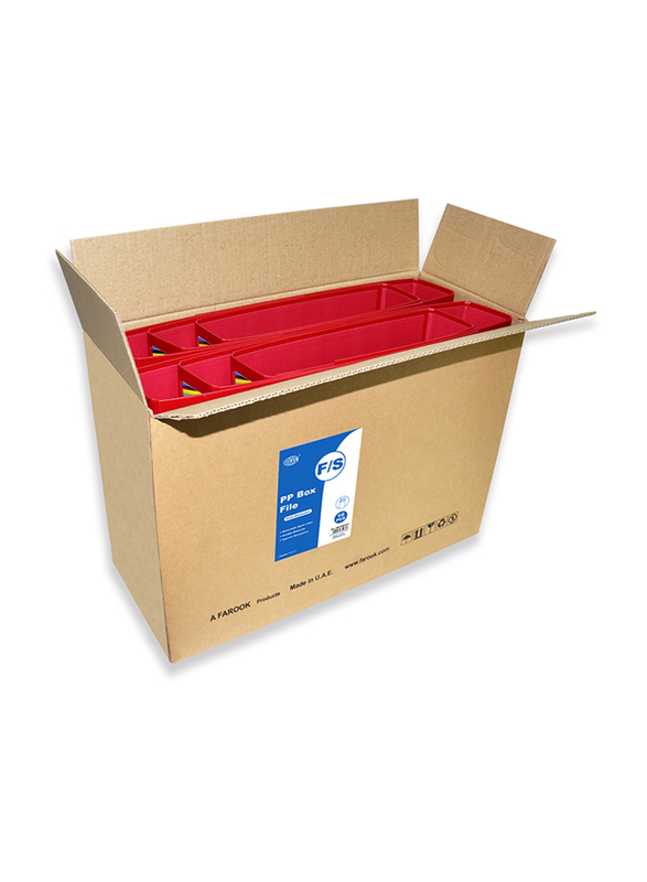 FIS PP Box File with Fixed Mechanism, 8cm, 10 Piece, FSBF8PMRFN10, Maroon