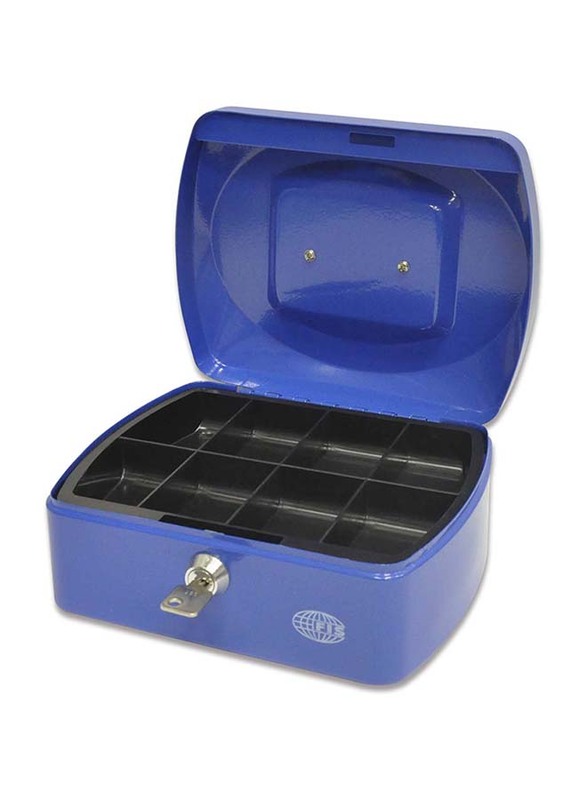 FIS Cash Box Steel with Key Lock, 200 x 160 x 90 mm, FSCPTS0130BL, Blue