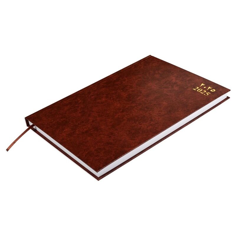 

FIS 2025 A4 Diary, Vinyl Materials, Hard Cover, 1 Day a Page, Size A4(210x297mm), English/Arabic, 60gsm White Paper, Brown Color-FSDI41AE25BR