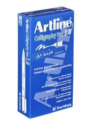 Artline Calligraphy Pen with Polyester Fiber Tip 2.0mm, 12 Pieces, Blue