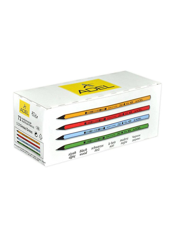 Adel 72-Piece Blacklead Pencil Set, ALPE2052163000, Pink/Yellow/Blue/Green