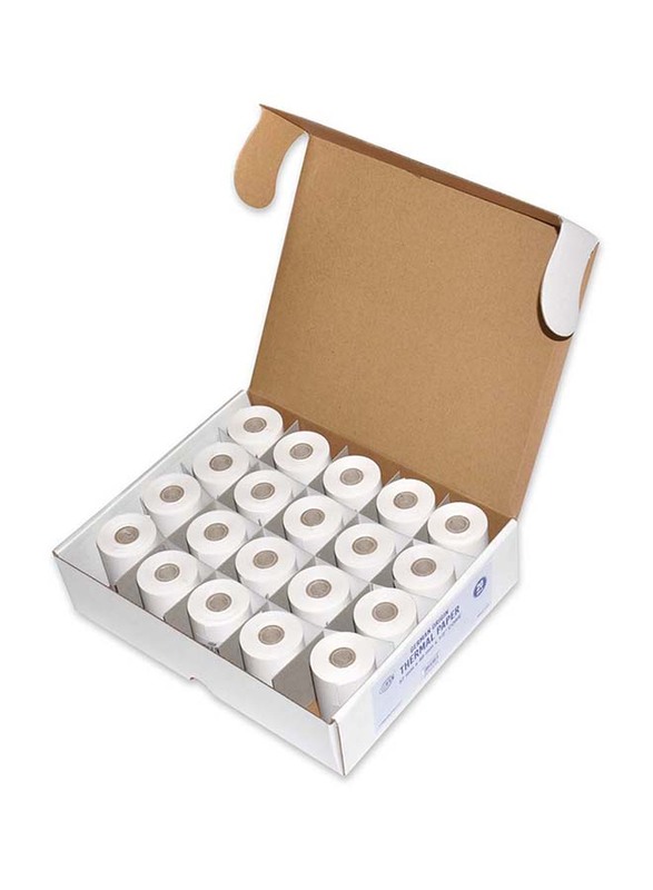 FIS Thermal Paper Roll Box, 57mm x 40mm x 1/2 inch, 120 Pieces, FSFX57X40MM, White