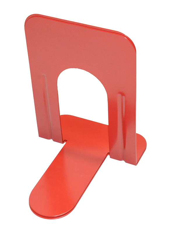 FIS Bookends Metal Body, 2 Piece, 8.25-Inch, 190 x 152 x 210 mm, FSBEB230RE, Red