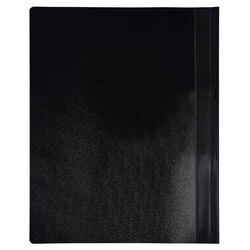 Durable File Folder, Clear View with Filing Strip, A4 Size(21.0x29.7cm) with Size Allowance, Box of 25 Pieces, Black Color, Made in Germany-DUPG258001