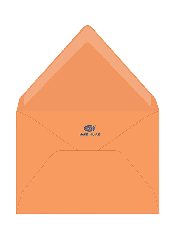 FIS Colour Glued Envelopes, 50-Piece, 80 GSM, 136 x 204mm, Neon Orange