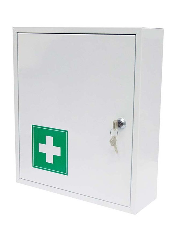 FIS First Aid Box Steel, 315 x 100 x 360mm, FSGNTX0210, White