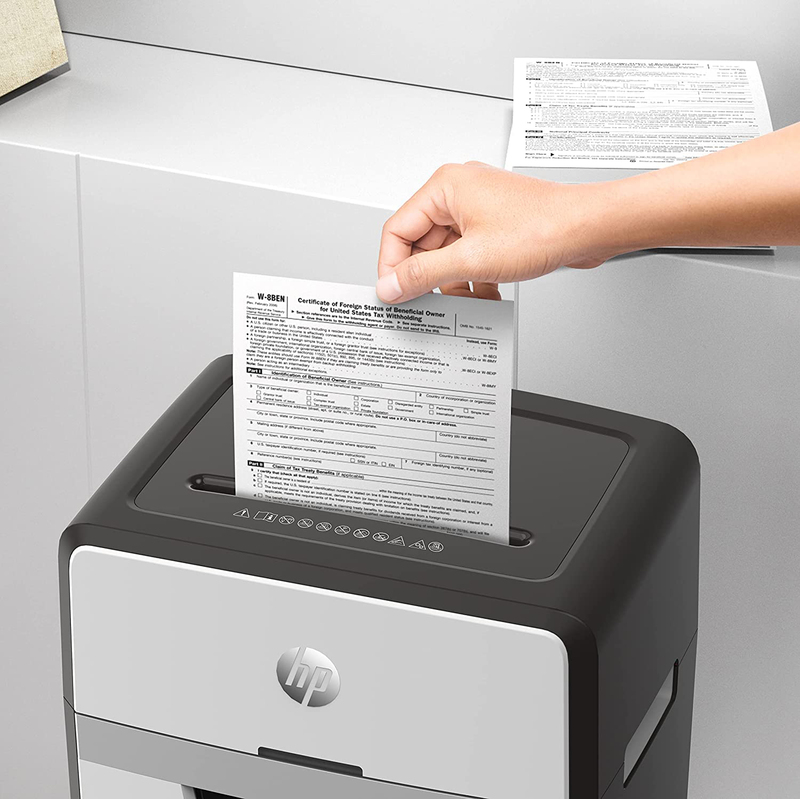 HP 2808 OneShred 16-Sheet Micro Cut Shredder, Security Level P5, 30 Liter Bin, OLSR2808, Multicolour