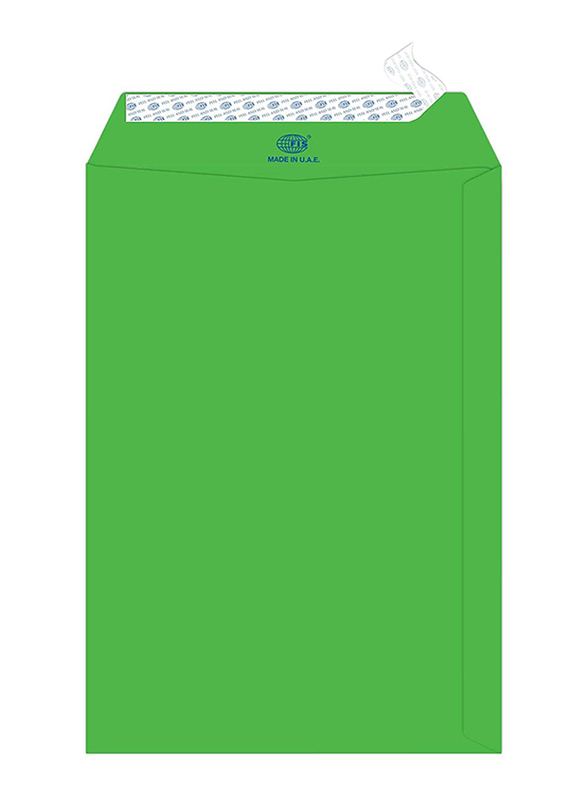 FIS Colour Peel & Seal Envelopes, 50-Piece, 80 GSM, 9 x 6-Inch, Neon Green