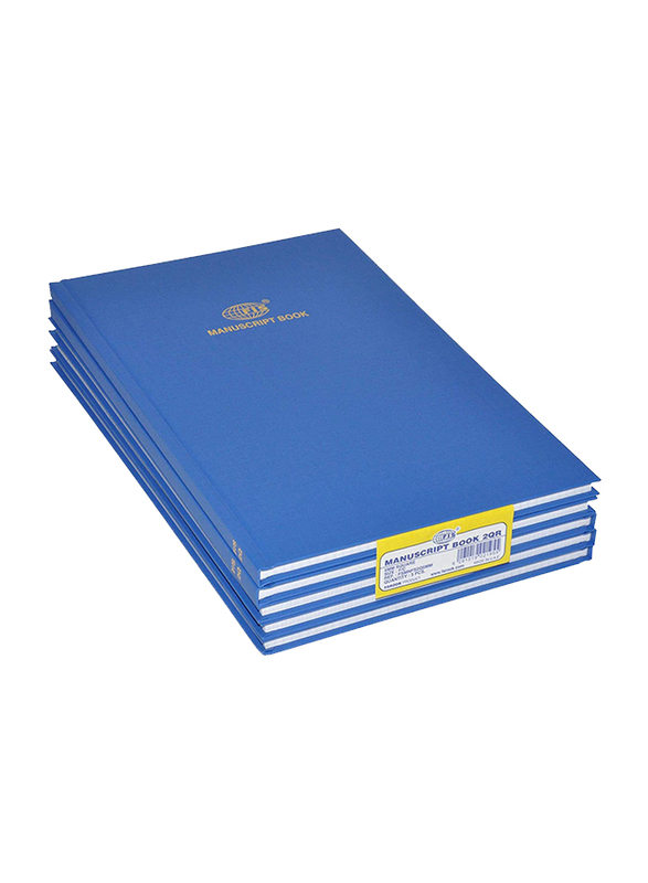 FIS Manuscript Notebook Set, 5mm Square, 2 Quire, 5 x 96 Sheets, F/S 210 X 330mm, FSMNFS2Q5MM, Blue