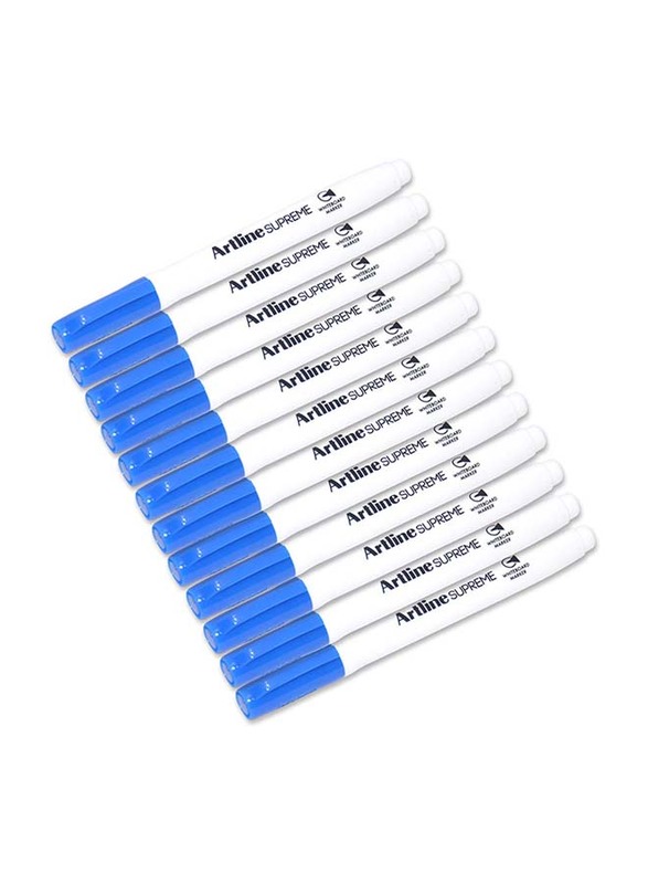 آرتلاين مجموعة أقلام السبورة البيضاء سوبريم 507 من 12 قطعة ، 1.5 ملم أزرق