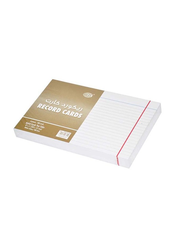 FIS Record Card, 100-Piece, 203 x 127mm, 180 GSM, FSIC85-180, White