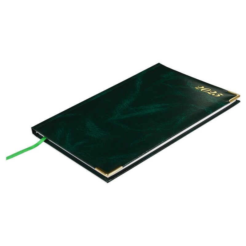 

FIS 2025 Diary, 1 Side Padded Vinyl Materials, Gold Corners, Week at a Glance, A5 Size(14.8x21cm), English, Green Color-FSDI78E25GR