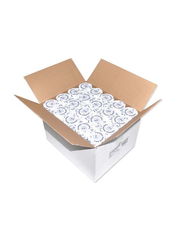 FIS Thermal Paper Roll Box, 45mm x 70mm x 1/2 inch, 100 Pieces, FSFX45X70, White