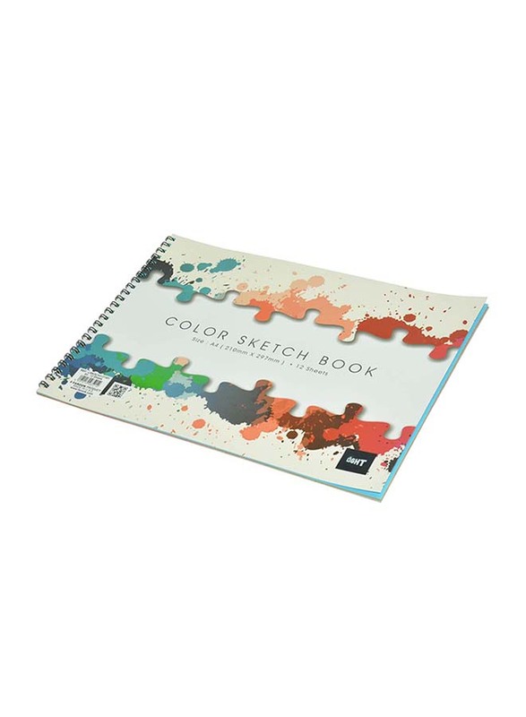 Light 12-Piece Spiral Binding Sketch Book Set, 12 Sheets, A4 Size, LISKSCA4121501, Multicolour