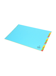 FIS Colour Card Divider with 1-15 Division, 160 GSM, A3 Size, Multicolour