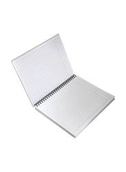 FIS Spiral Hard Cover Single Line Notebook Set, 5 x 100 Sheets, 9 x 7 inch, FSNBS97NA272, Platinum