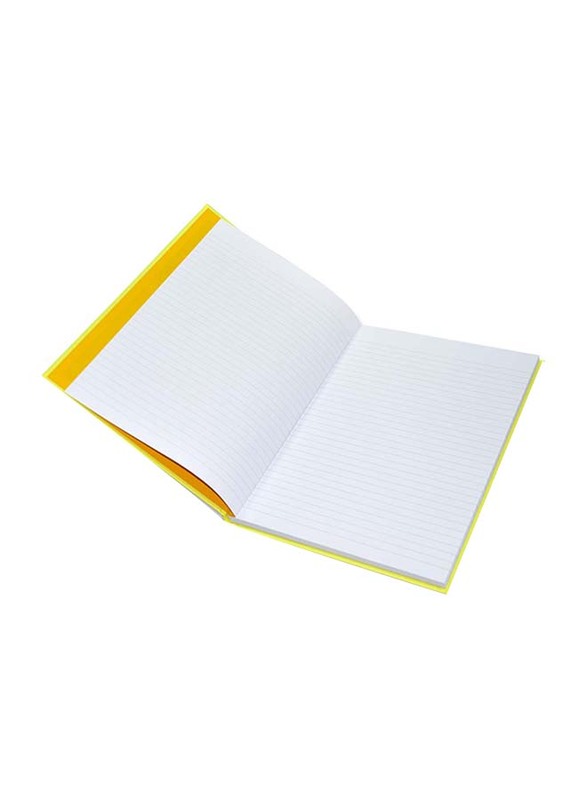FIS Neon Hard Cover Single Line Notebook Set, 5 x 100 Sheets, A4 Size, FSNBA4N363, Cyber Yellow